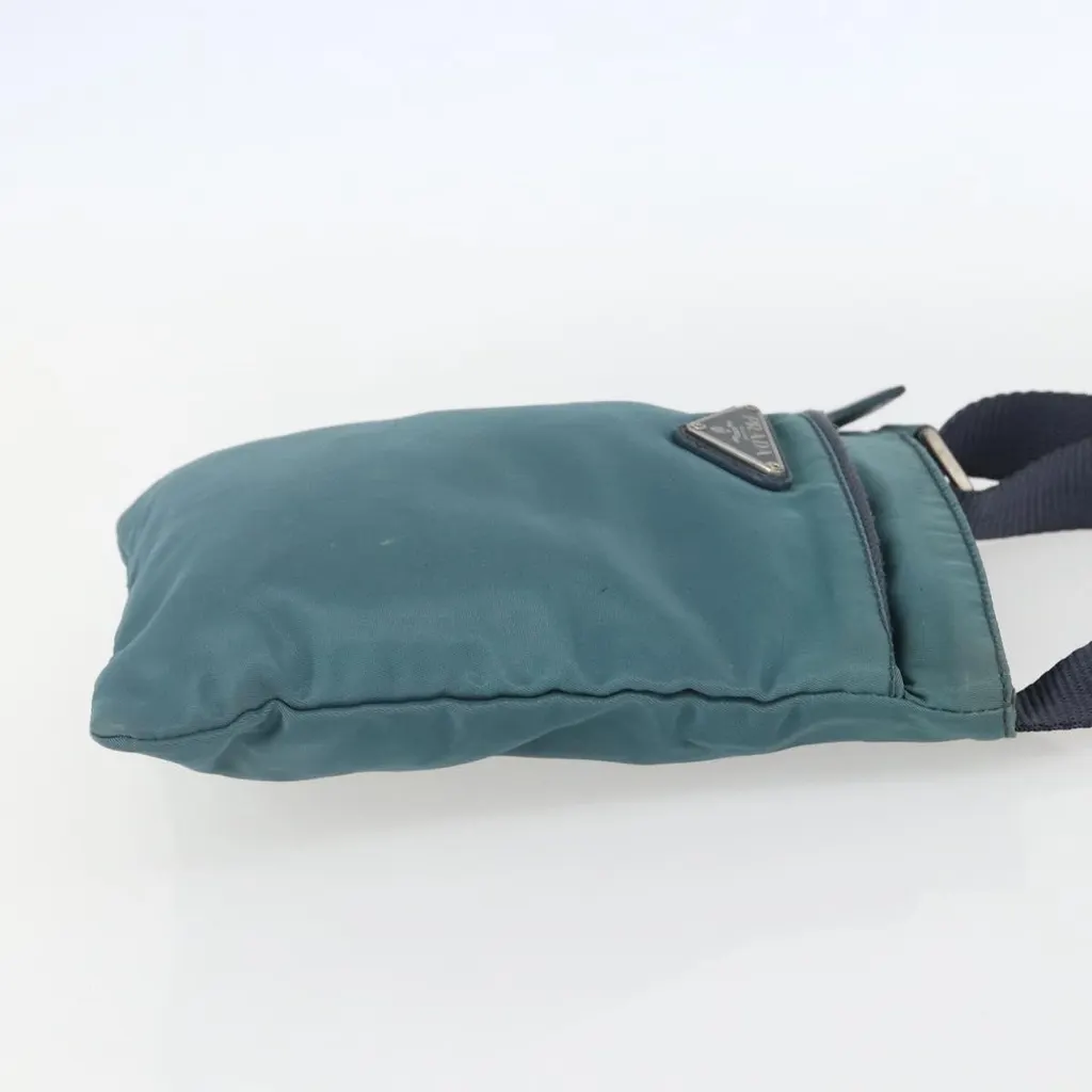 Prada Vintage Shoulder Bag Blue Good - Model View