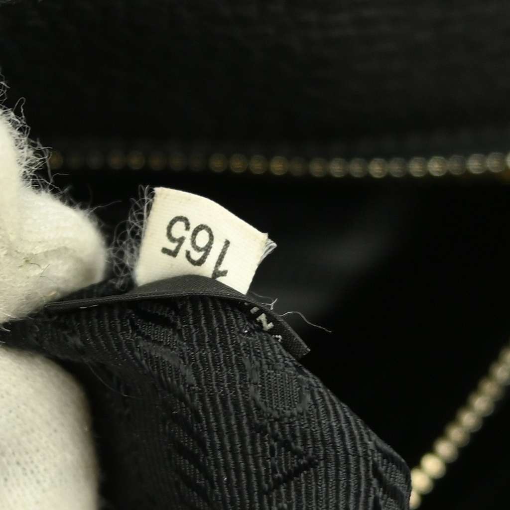 Prada Front Zip Tote Black Leather Good condition - Box View