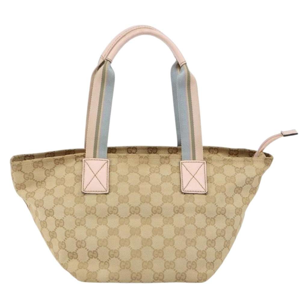 Gucci Web Zip Tote Beige Canvas Good condition - Back View