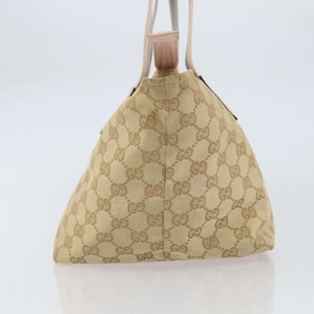 Gucci Web Zip Tote Beige Canvas Good condition - Model View