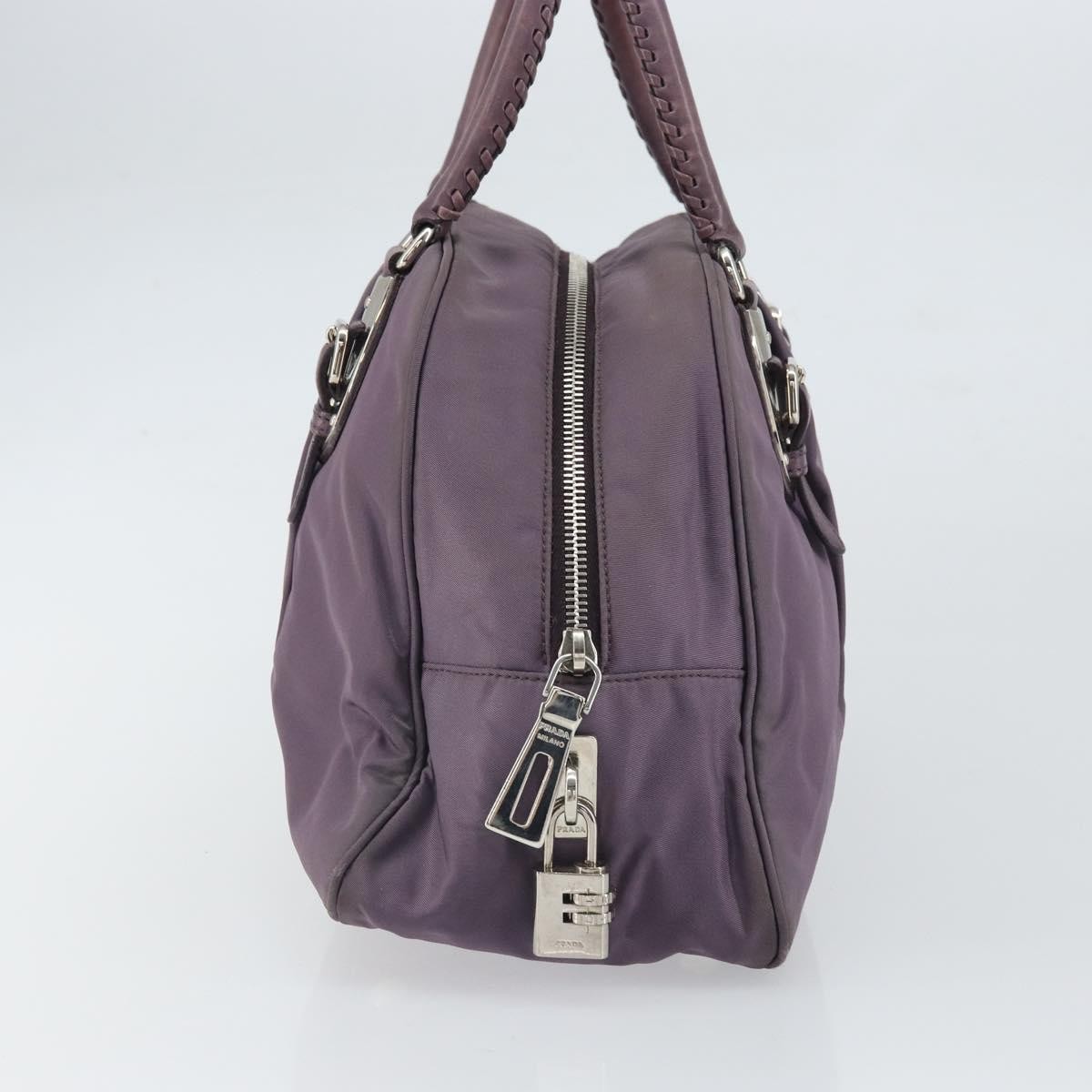 Prada Buckle Dome Satchel Purple Fair condition - Model View