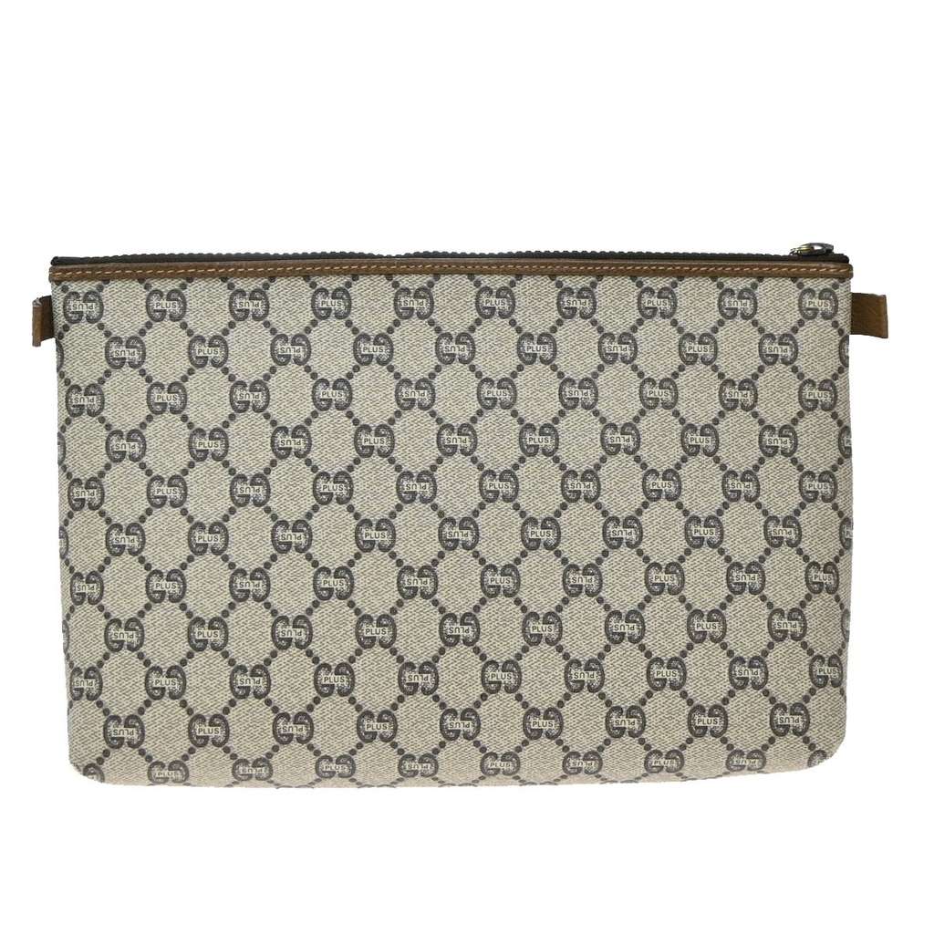 Gucci GG Plus Supreme Pouch Brown Good condition - Back View
