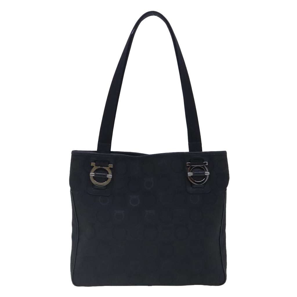 Salvatore Ferragamo Gancini Tote Black Canvas Good condition - Back View
