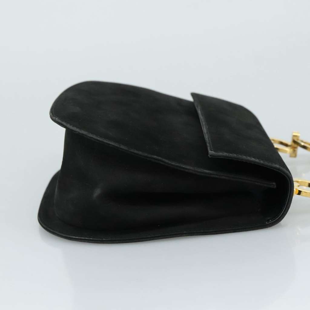 Salvatore Ferragamo Gancini Shoulder Bag Black Suede Good condition - Inside View