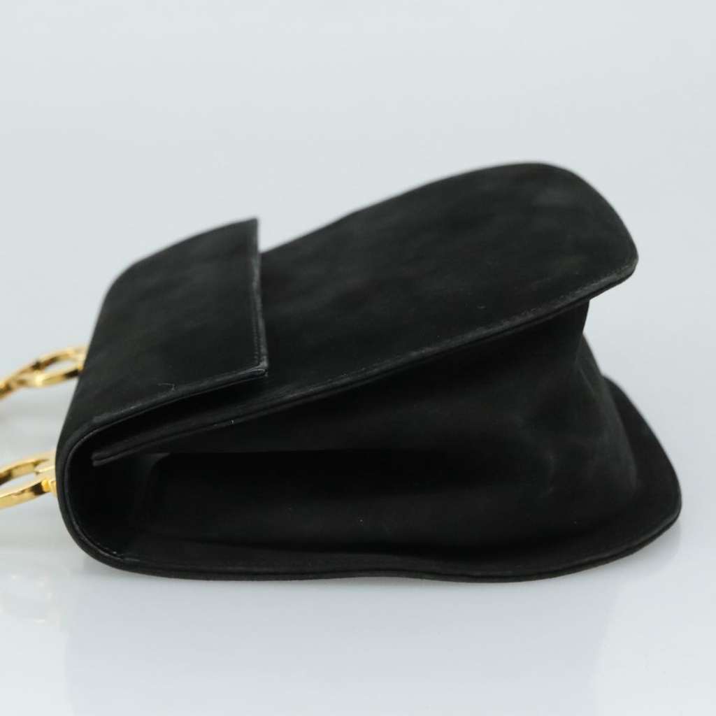 Salvatore Ferragamo Gancini Shoulder Bag Black Suede Good condition - Model View