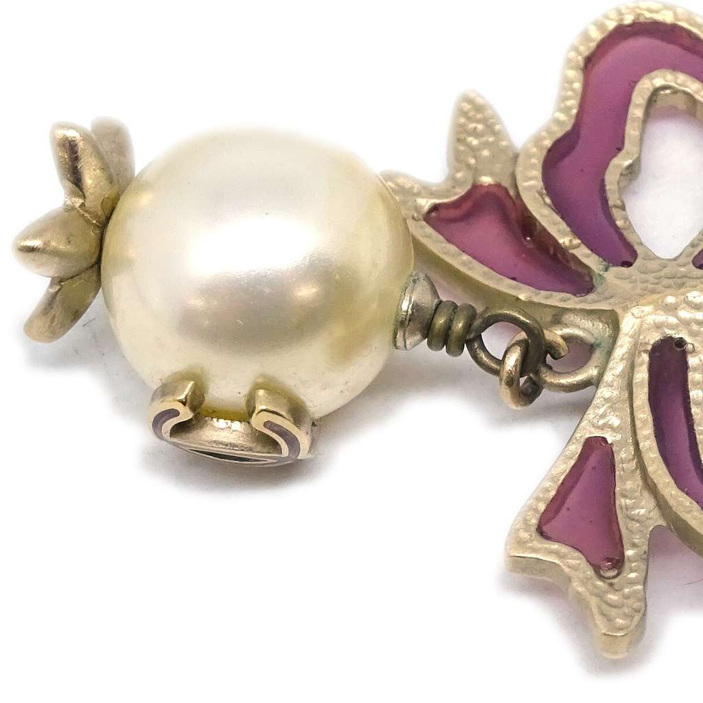 Chanel CC Bow Necklace Gold Good condition - Inside View