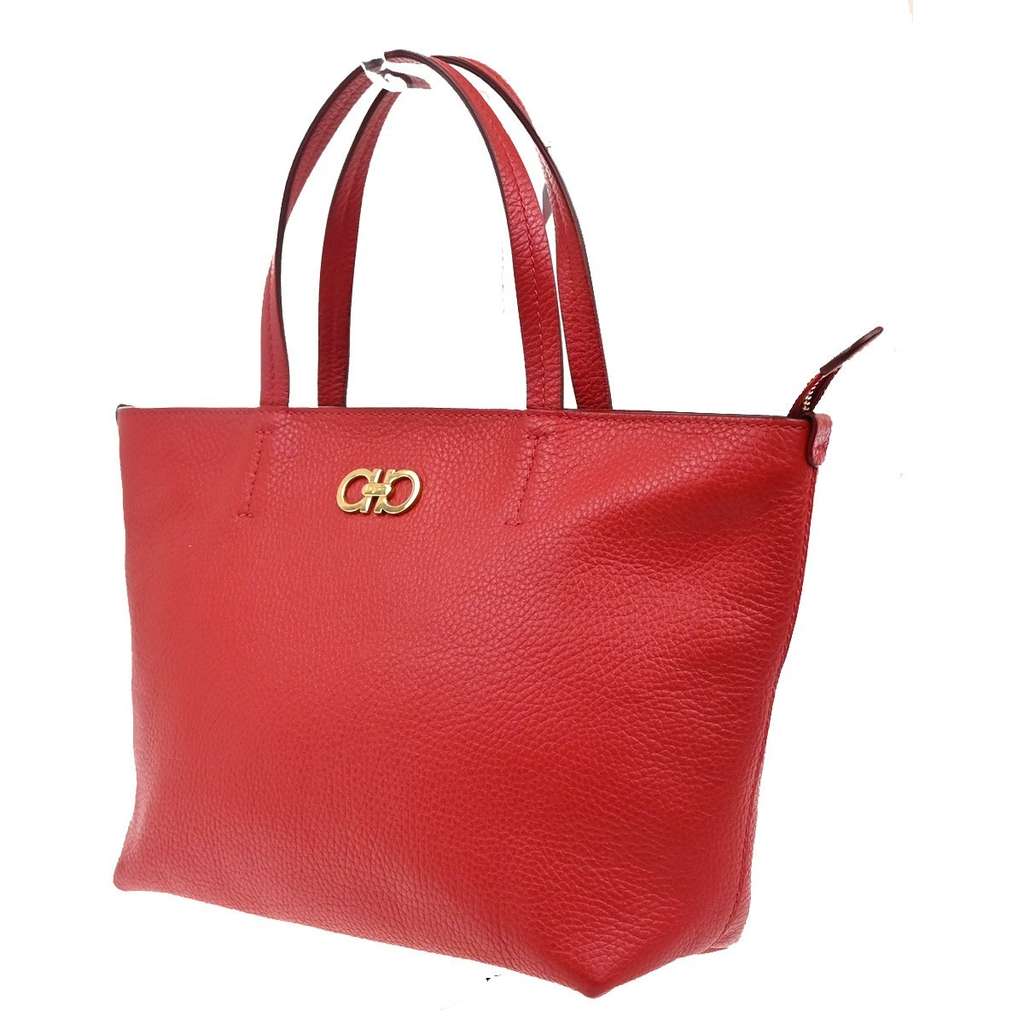 Salvatore Ferragamo Gancini Tote Red Leather Good condition - Inside View