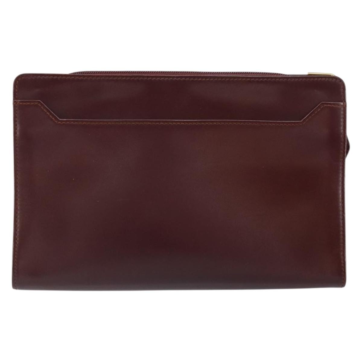 Cartier Must de Cartier Clutch bag Burgundy Leather Good condition - Back View