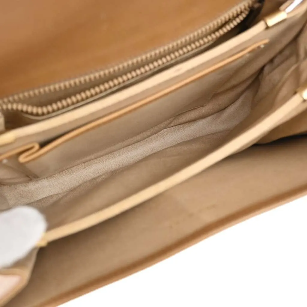 Celine Vintage Horse Carriage C Macadam Shoulder Bag Beige Canvas Good - Box View