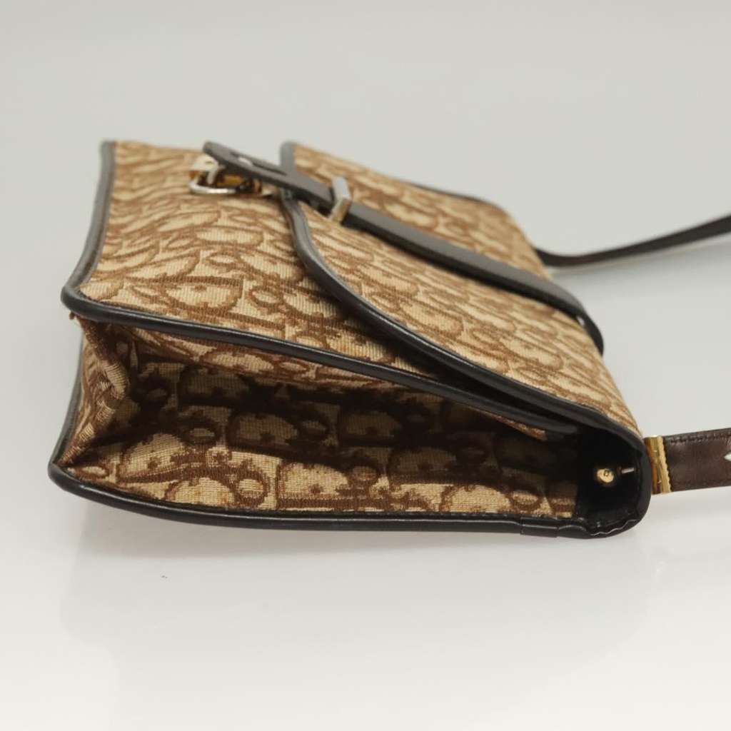 Christian Dior Vintage Trotter Shoulder Bag Brown Canvas Good condition - Inside View