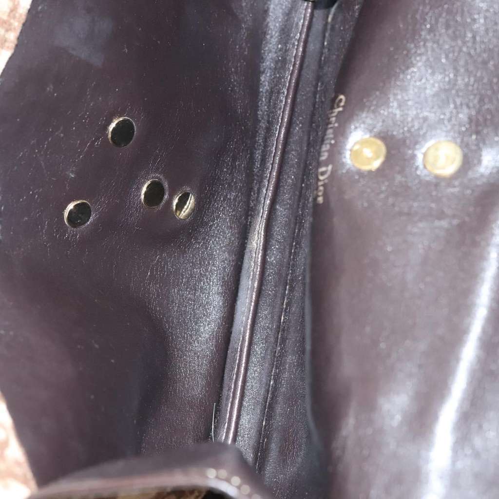 Christian Dior Vintage Trotter Shoulder Bag Brown Canvas Good condition - Box View