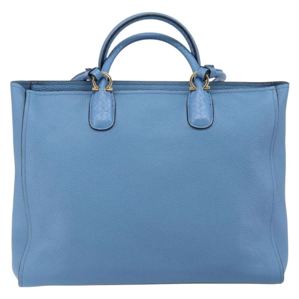 Salvatore Ferragamo Vintage Tote bag Blue Leather Good condition - Back View