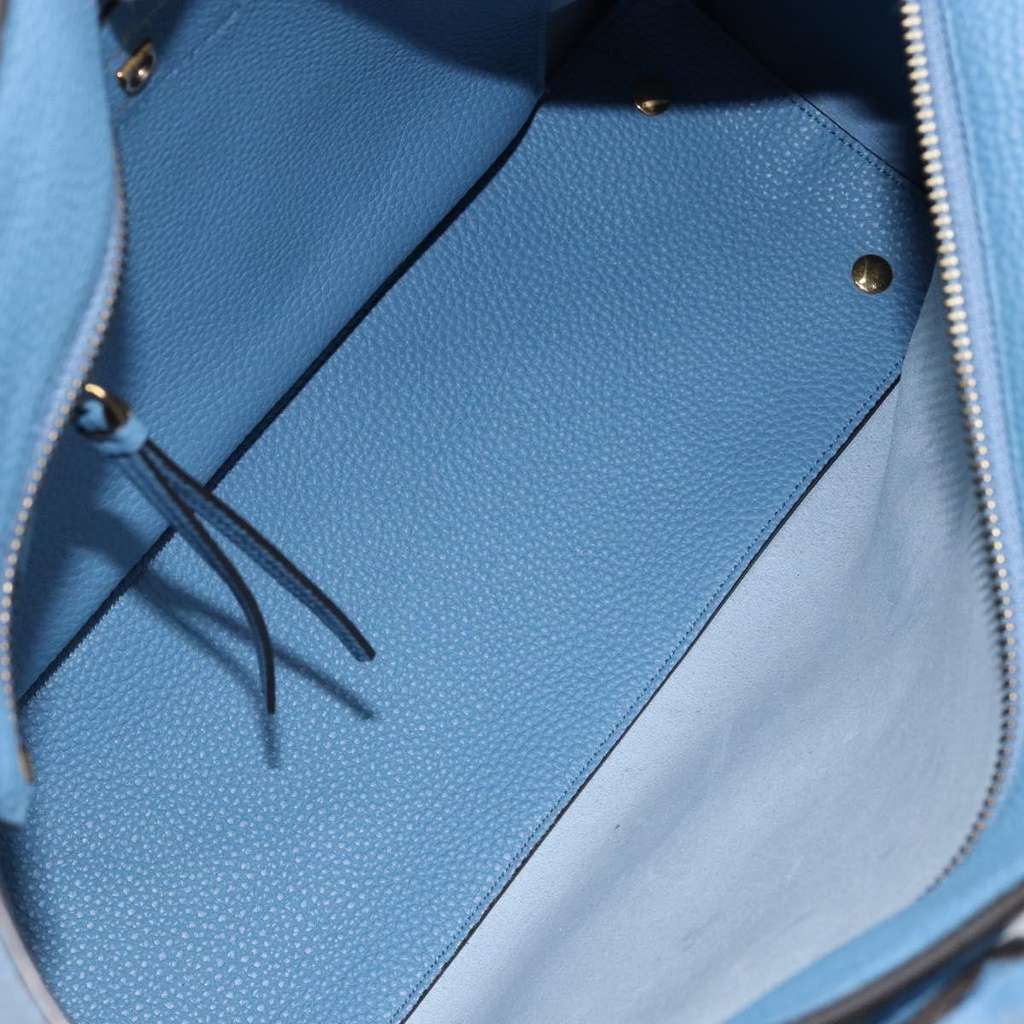 Salvatore Ferragamo Vintage Tote bag Blue Leather Good condition - Box View