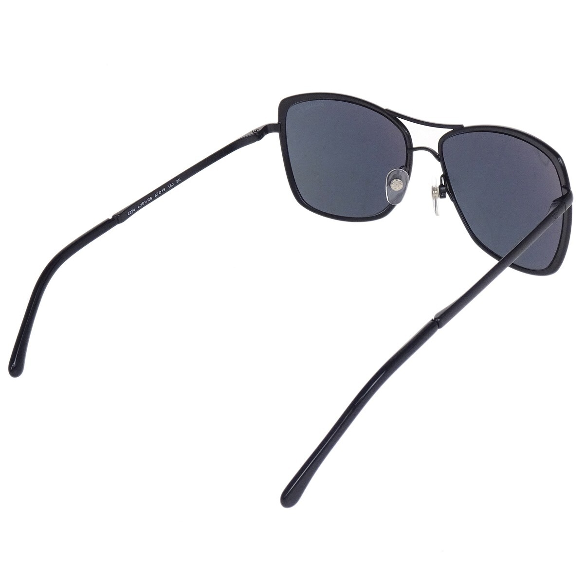 Chanel Logo CC Sunglasses Black Plastic Good condition - Inside View