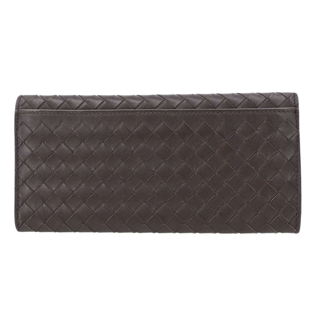 Bottega Veneta Intrecciato Wallet Brown Leather Good condition - Back View
