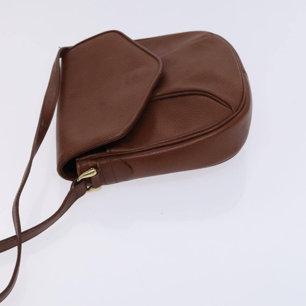 Burberry Flap Shoulder Bag Brown Leather Good condition - Model View