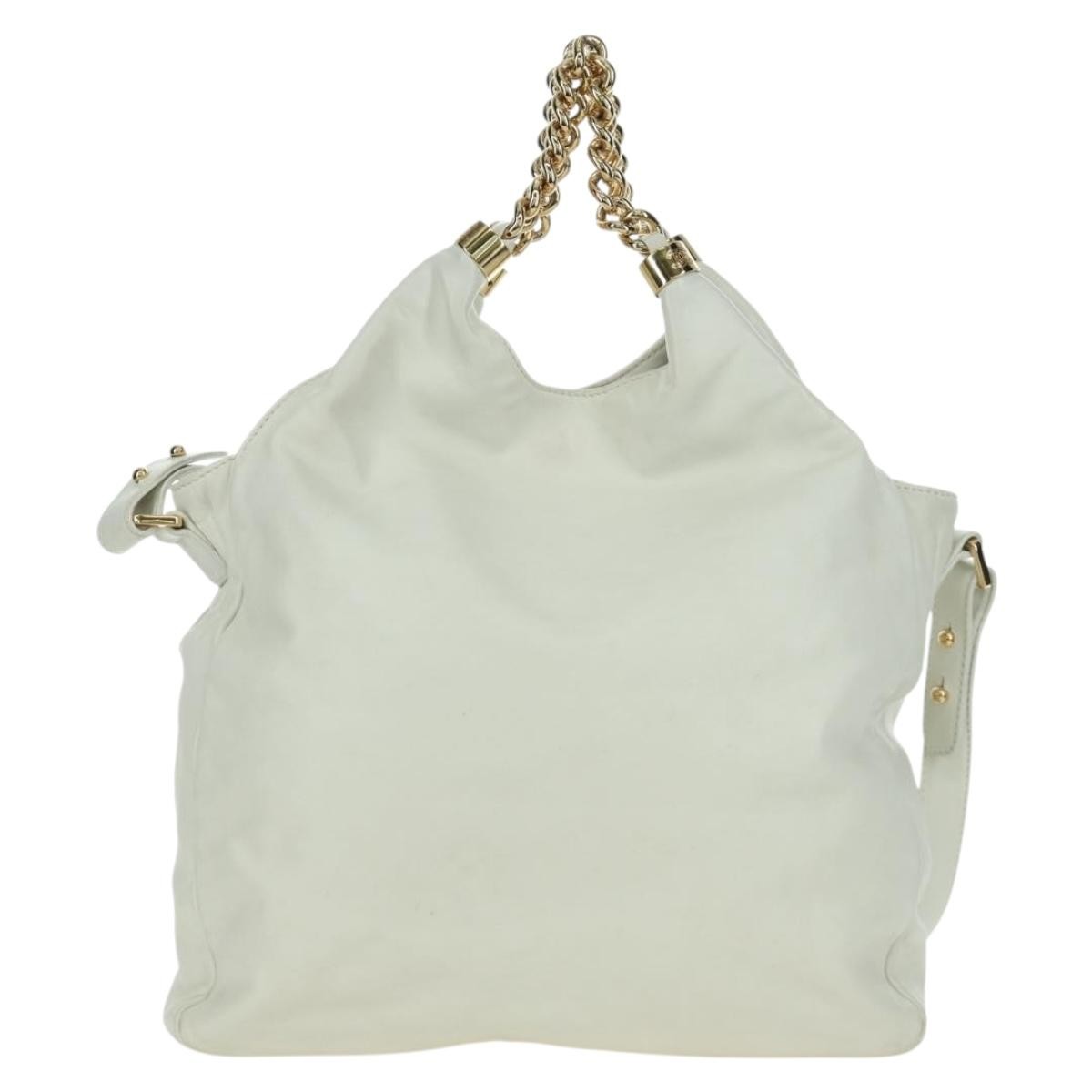 Chanel Rodeo Drive Hobo White Leather Good condition - Back View