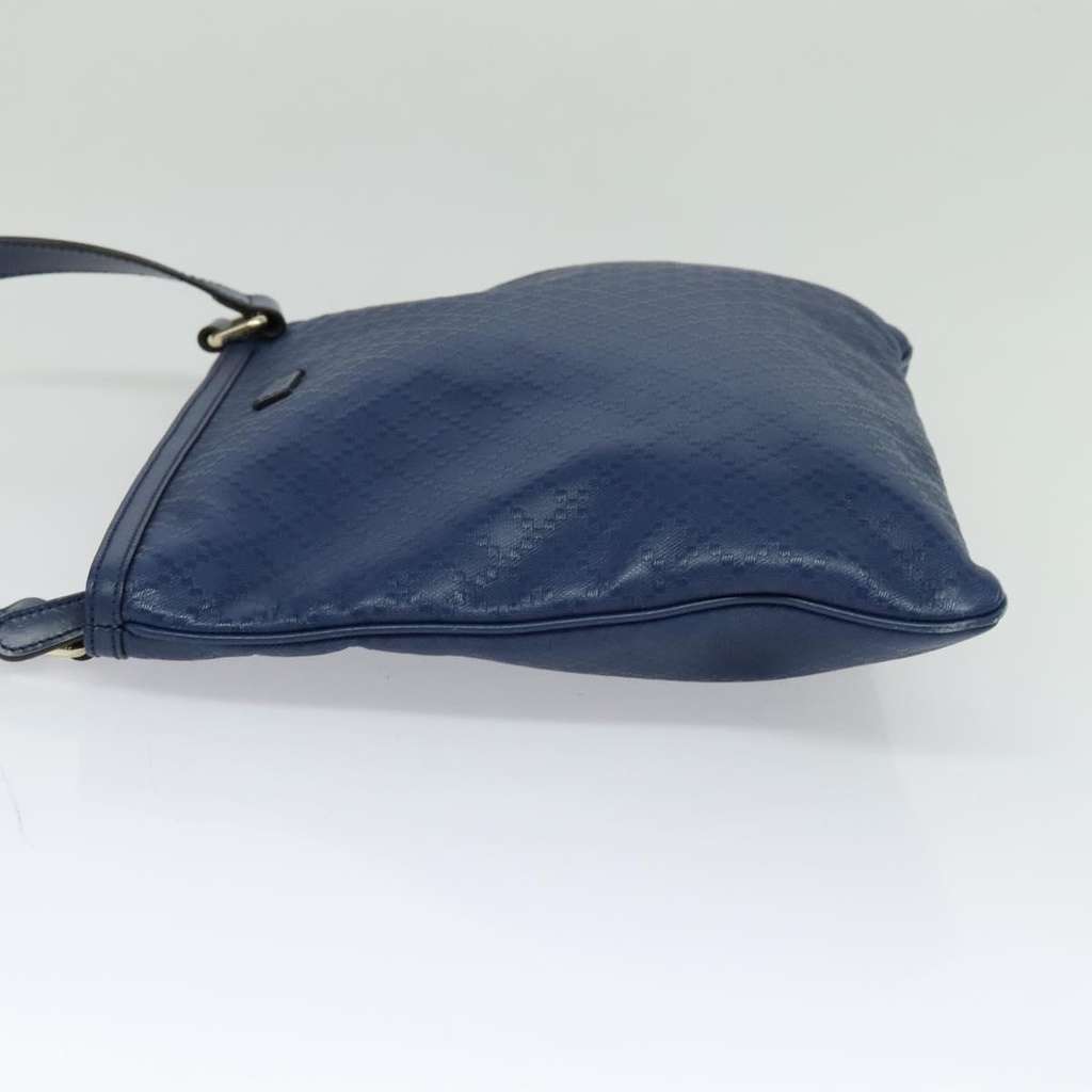 Gucci Zip Top Messenger Bag Blue Leather Good condition - Inside View