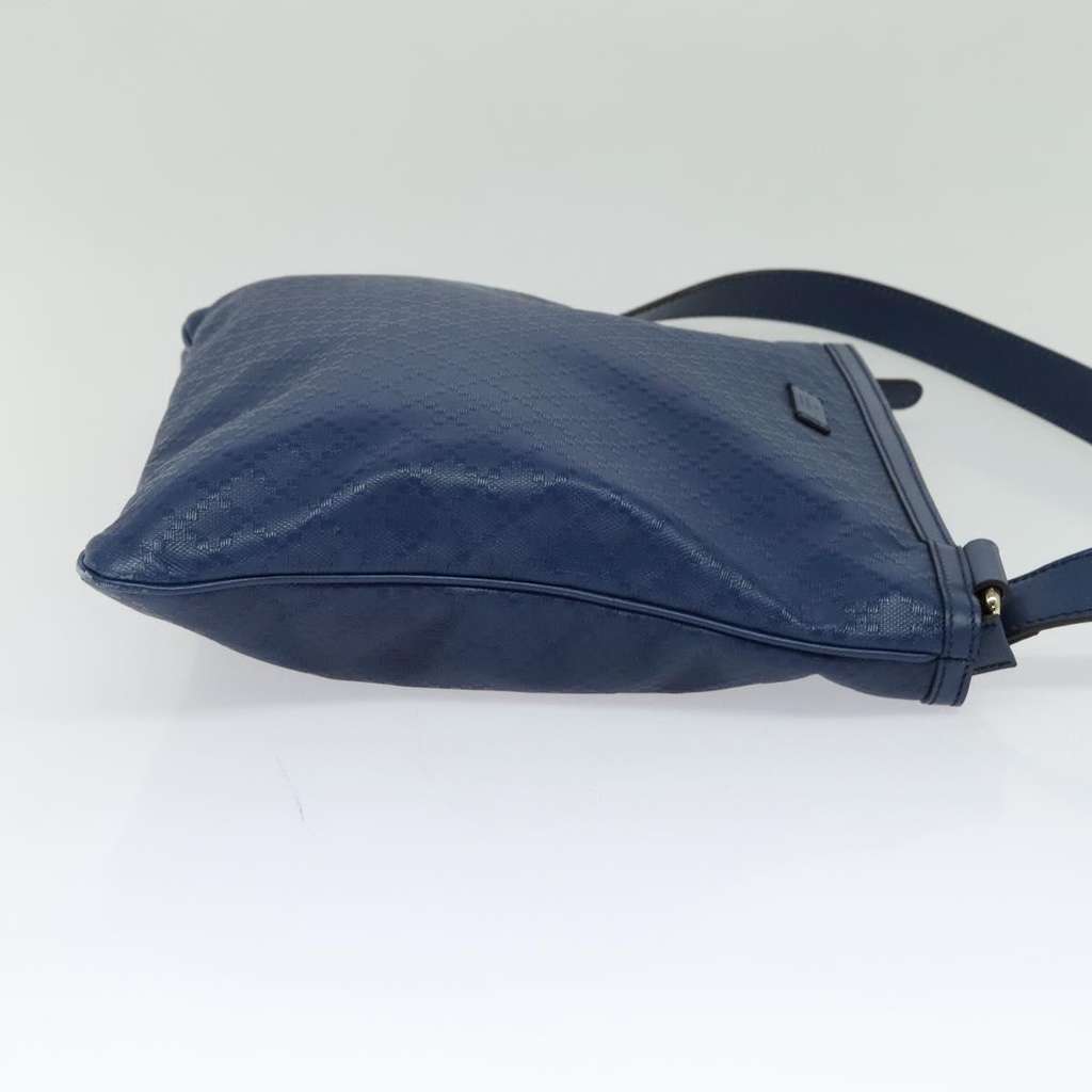 Gucci Zip Top Messenger Bag Blue Leather Good condition - Model View