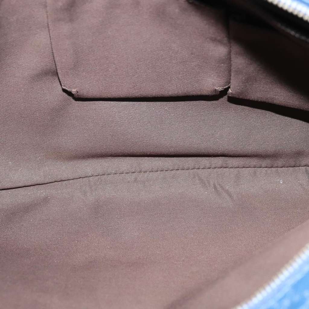 Gucci Zip Top Messenger Bag Blue Leather Good condition - Box View