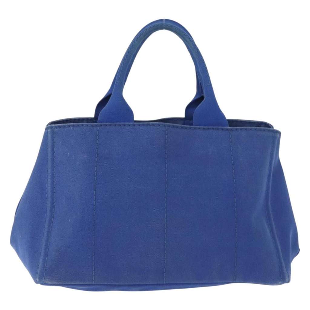 Prada Canapa Open Tote Blue Canvas Good condition - Back View