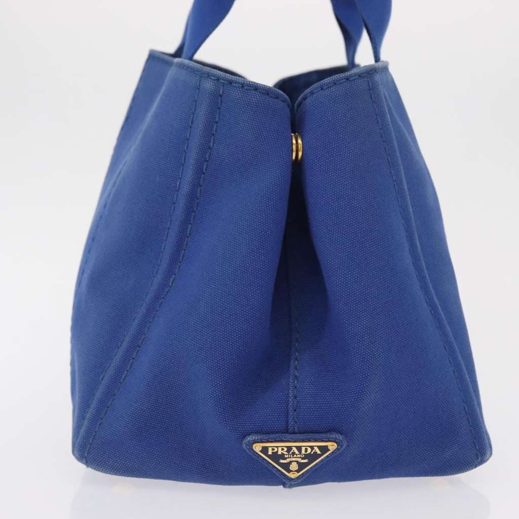 Prada Canapa Open Tote Blue Canvas Good condition - Model View