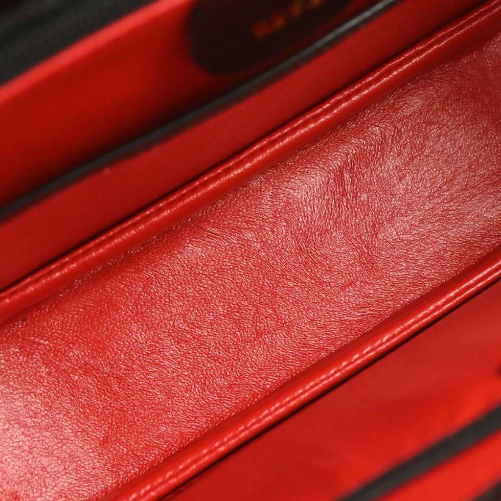 Gucci Vintage Convertible Bamboo Top Handle Bag Black Leather Good condition - Inside View