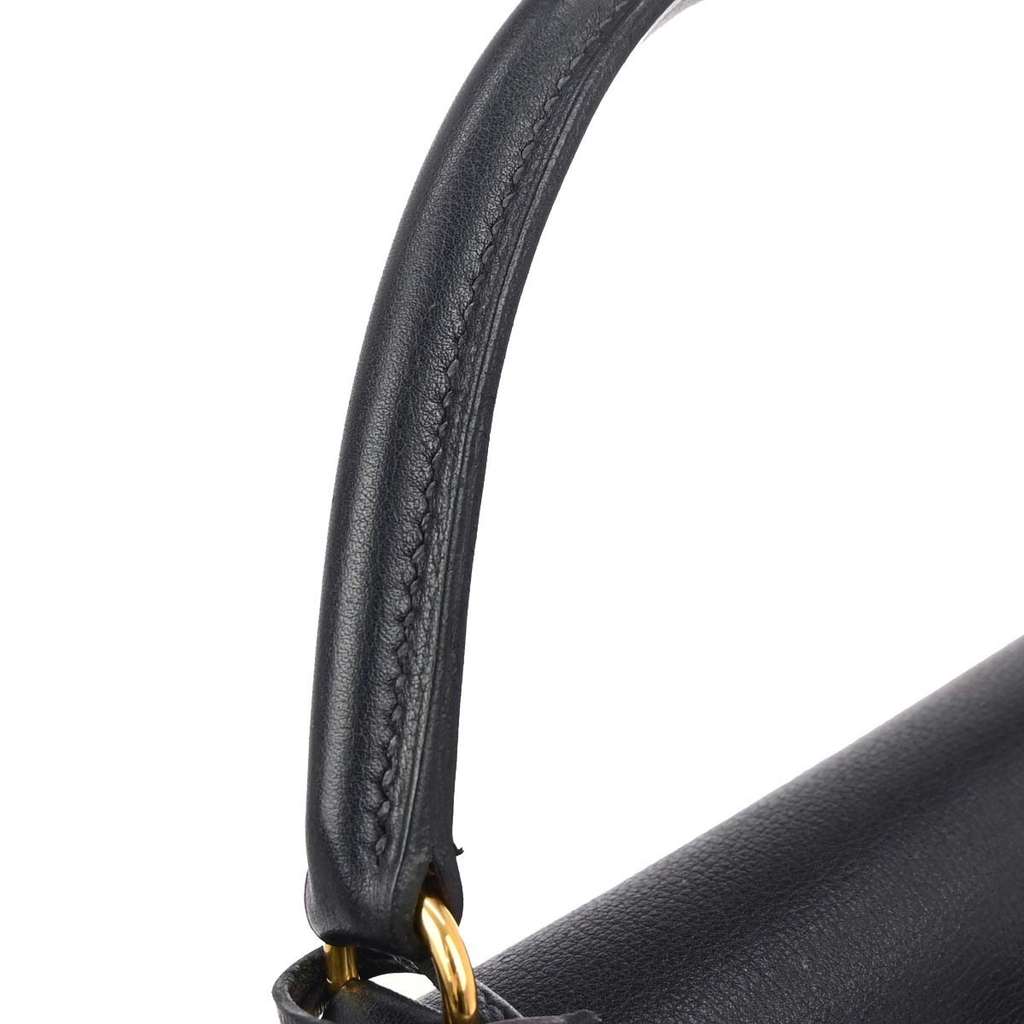 Hermès Kelly Handbag Blue Leather Good condition - Box View