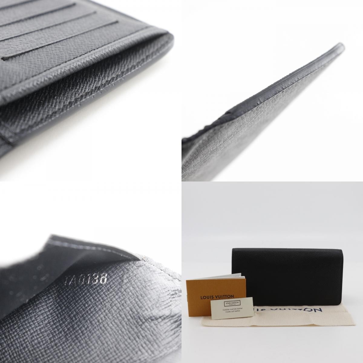Louis Vuitton Brazza Long Bifold wallet Black Leather Good condition - Box View