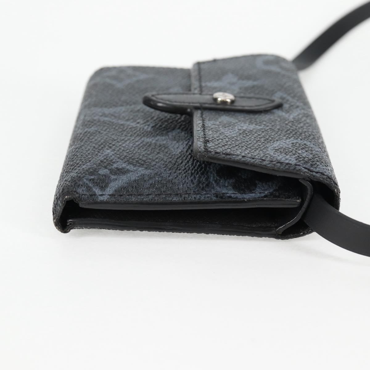 Louis Vuitton Cross Card Holder Black Canvas Good condition - Model View