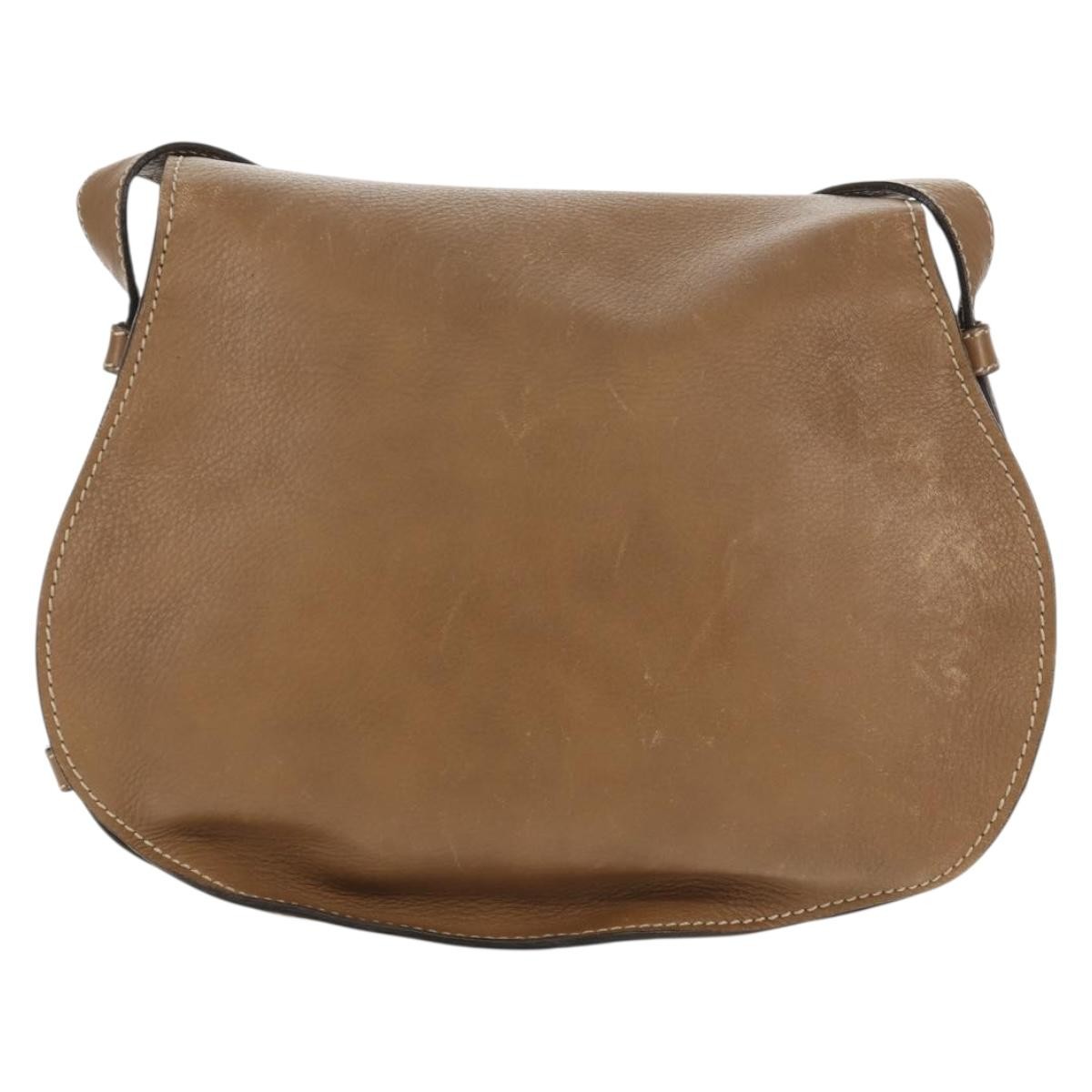 Chloe Marcie Saddle Bag Beige Leather Good condition - Back View