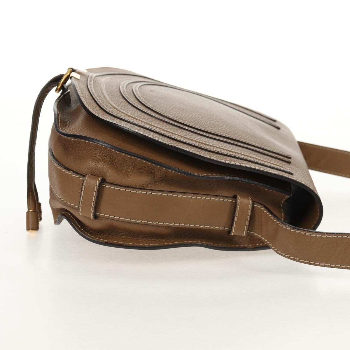 Chloe Marcie Saddle Bag Beige Leather Good condition - Model View