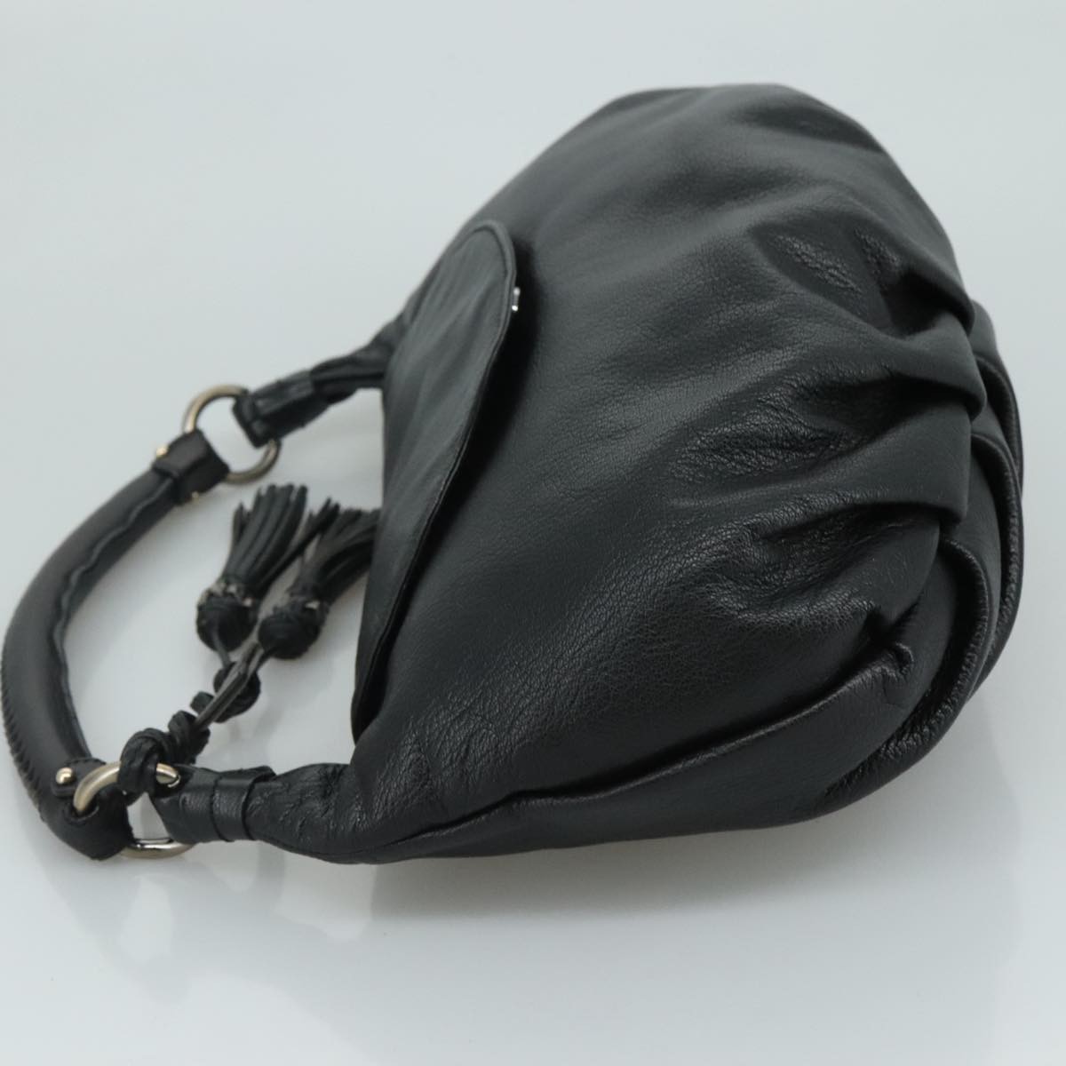 Salvatore Ferragamo Flap Handbag Black Leather Good condition - Inside View