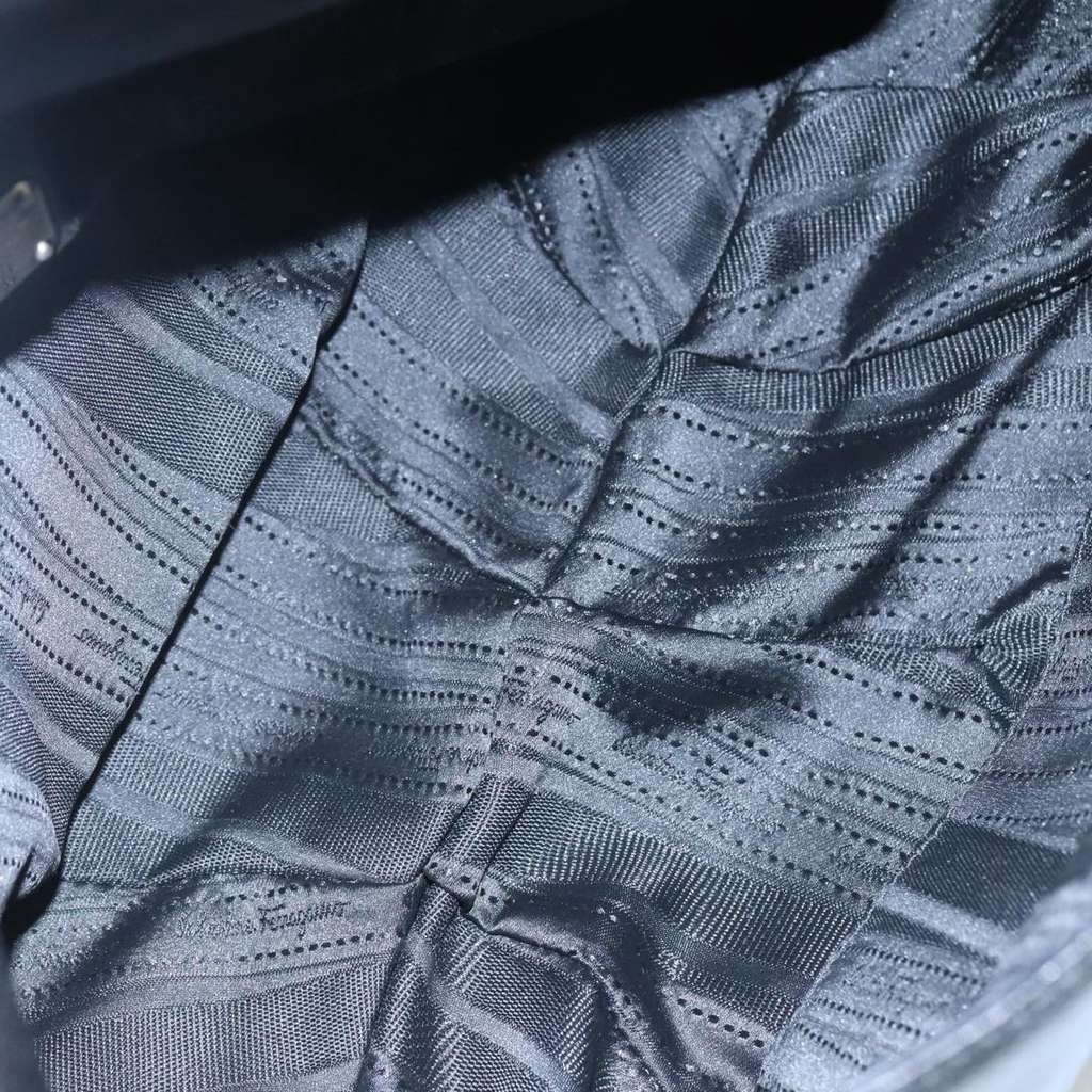 Salvatore Ferragamo Flap Handbag Black Leather Good condition - Box View