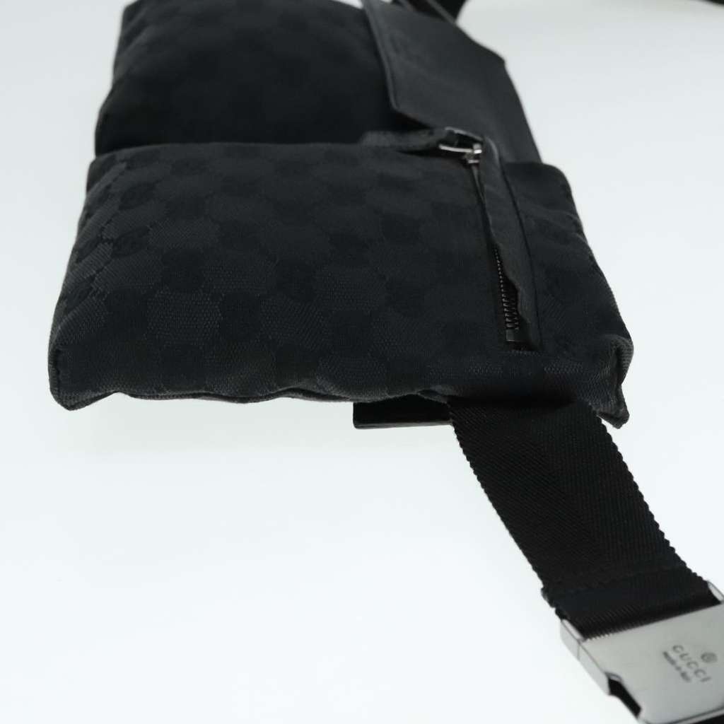 Gucci Vintage Double Belt Bag Black Canvas Good condition - Inside View