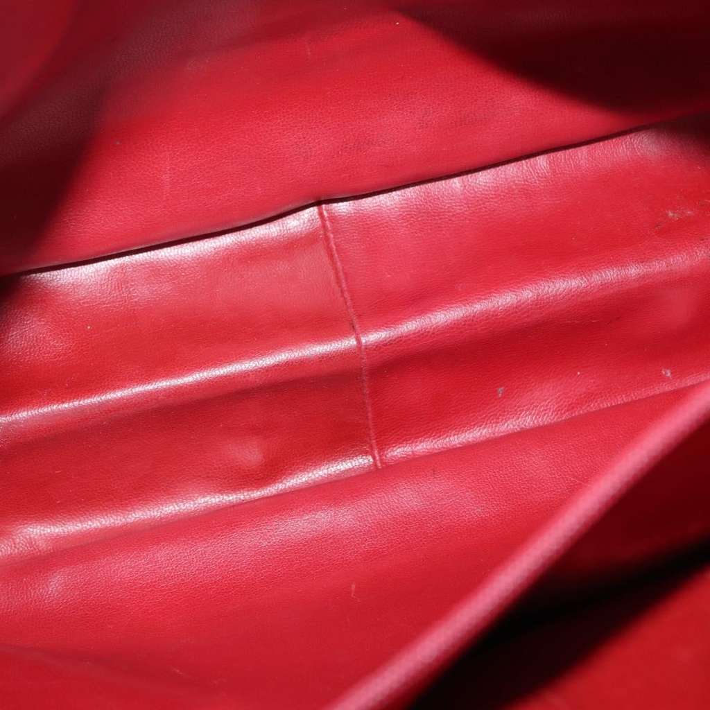 Chanel Vintage Metal CC Shoulder Bag Red Leather Good condition - Box View