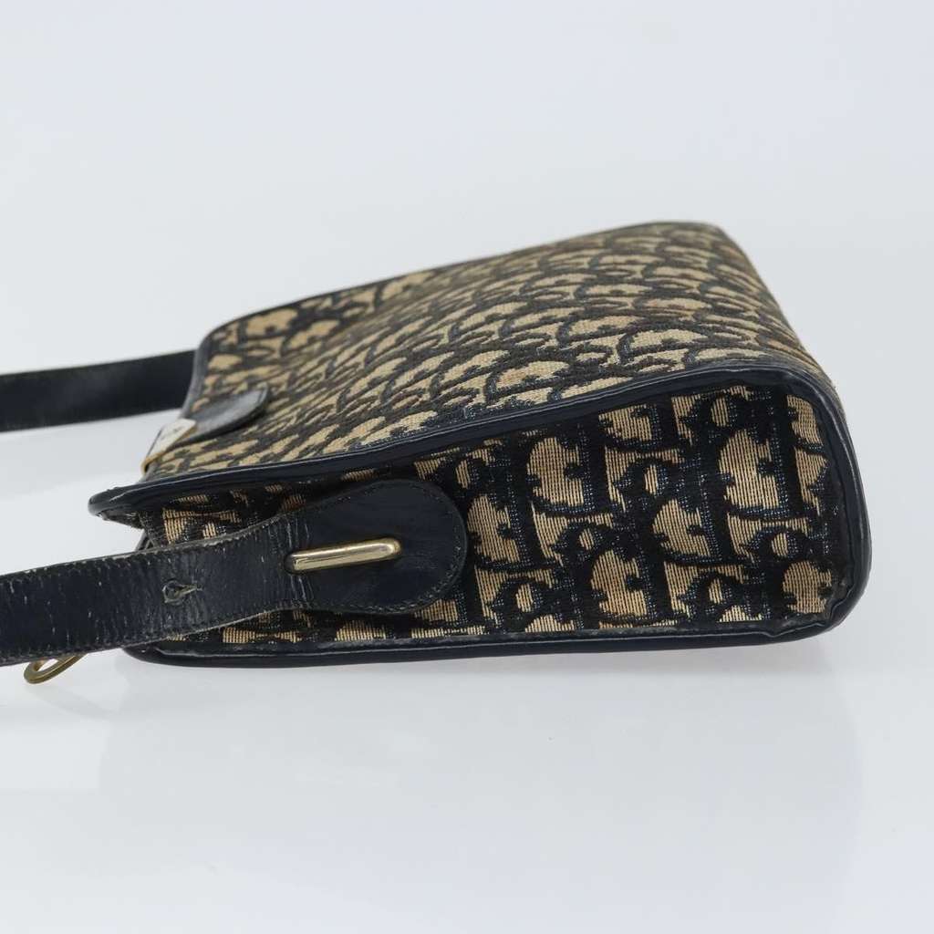 Christian Dior Vintage Trotter Shoulder Bag Navy Canvas Good condition - Model View