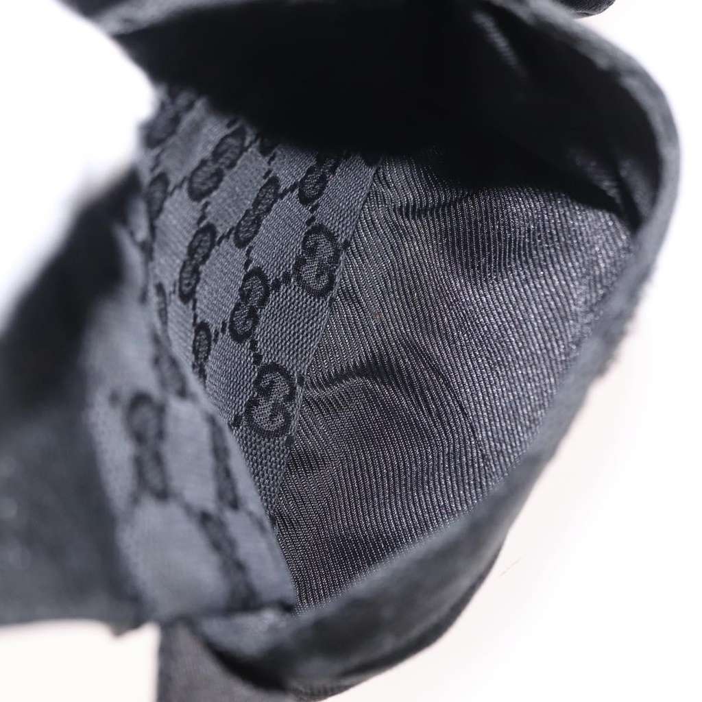 Gucci Vintage Double Belt Bag Black Canvas Good condition - Box View