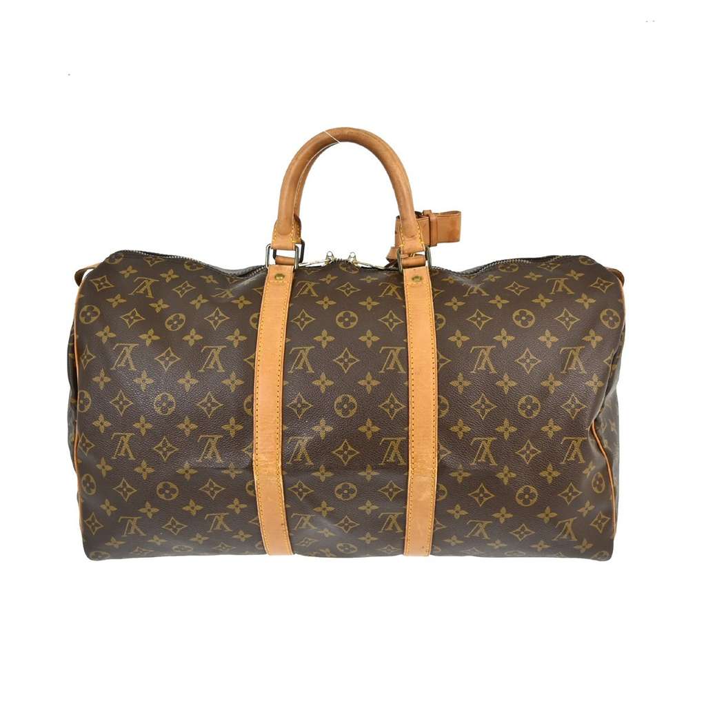 Louis Vuitton Keepall Bag Brown Canvas Fair condition - Back View