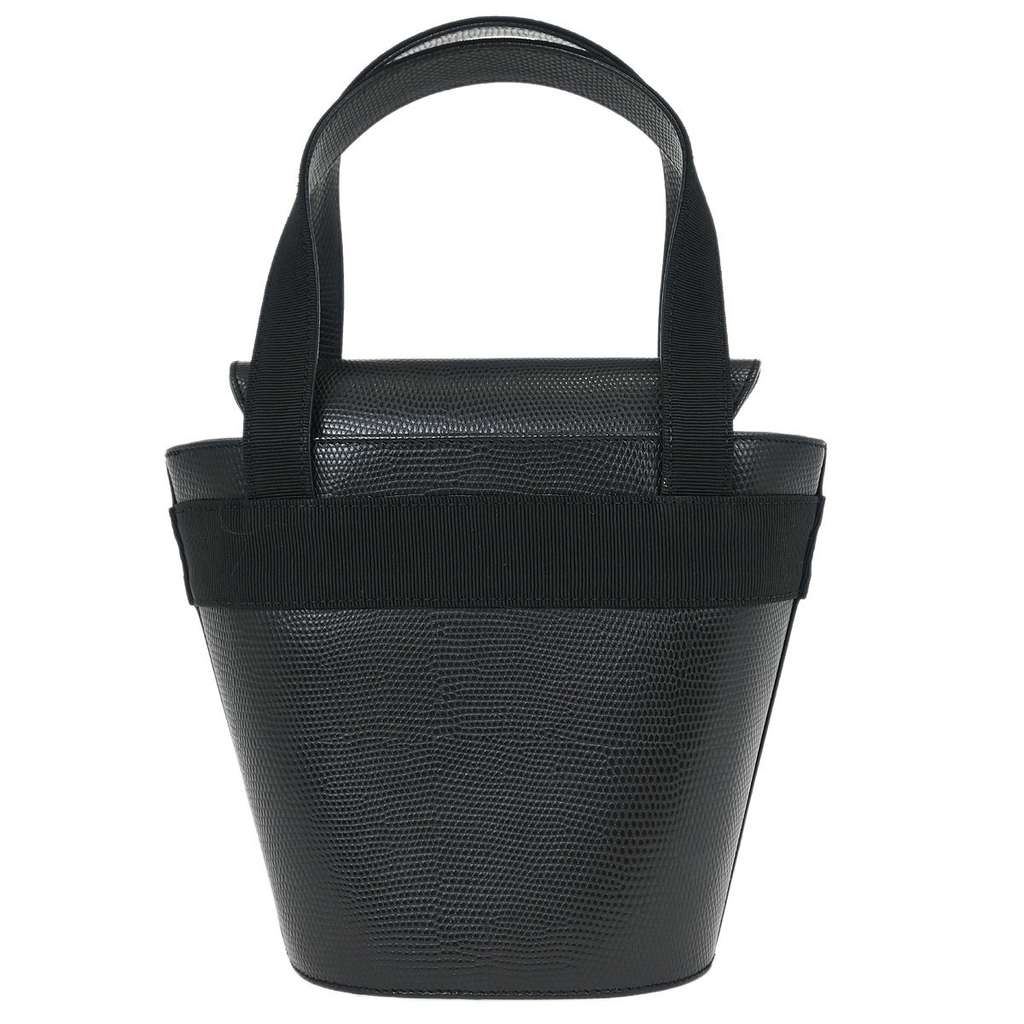 Salvatore Ferragamo Vara Bow Top Handle Bucket Bag Black Leather Good condition - Back View