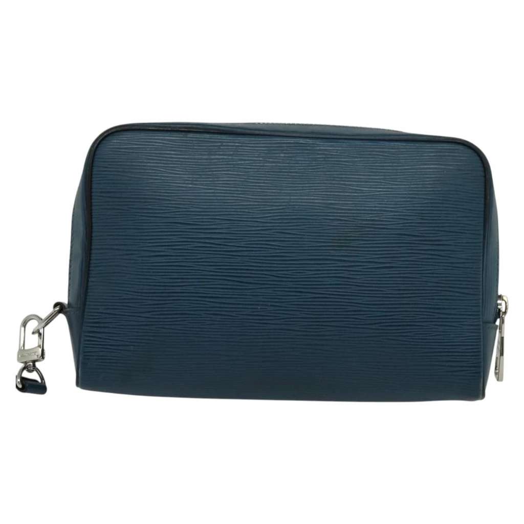 Louis Vuitton Neo Hoche Clutch Blue Leather Fair condition - Back View