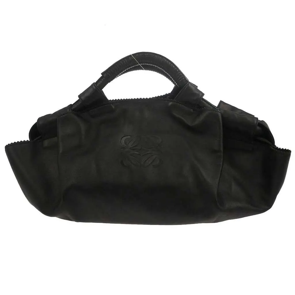 Loewe Anagram Logo Nappa Aire Hand Bag Black Leather Good - Front View