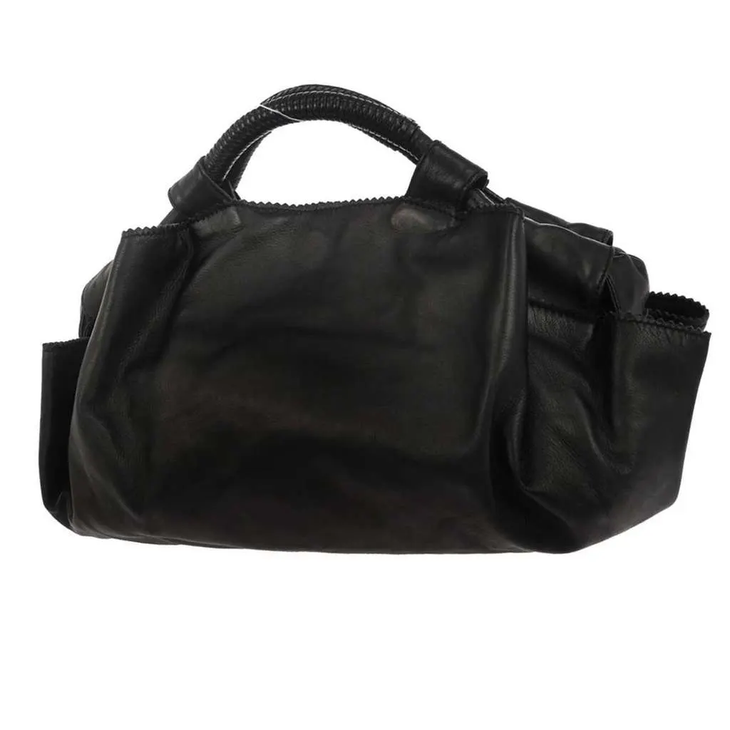 Loewe Anagram Logo Nappa Aire Hand Bag Black Leather Good - Back View