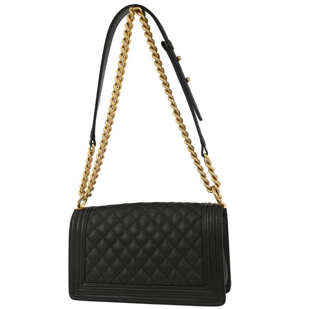 Chanel Boy Flap Bag Black Leather Good condition - Back View