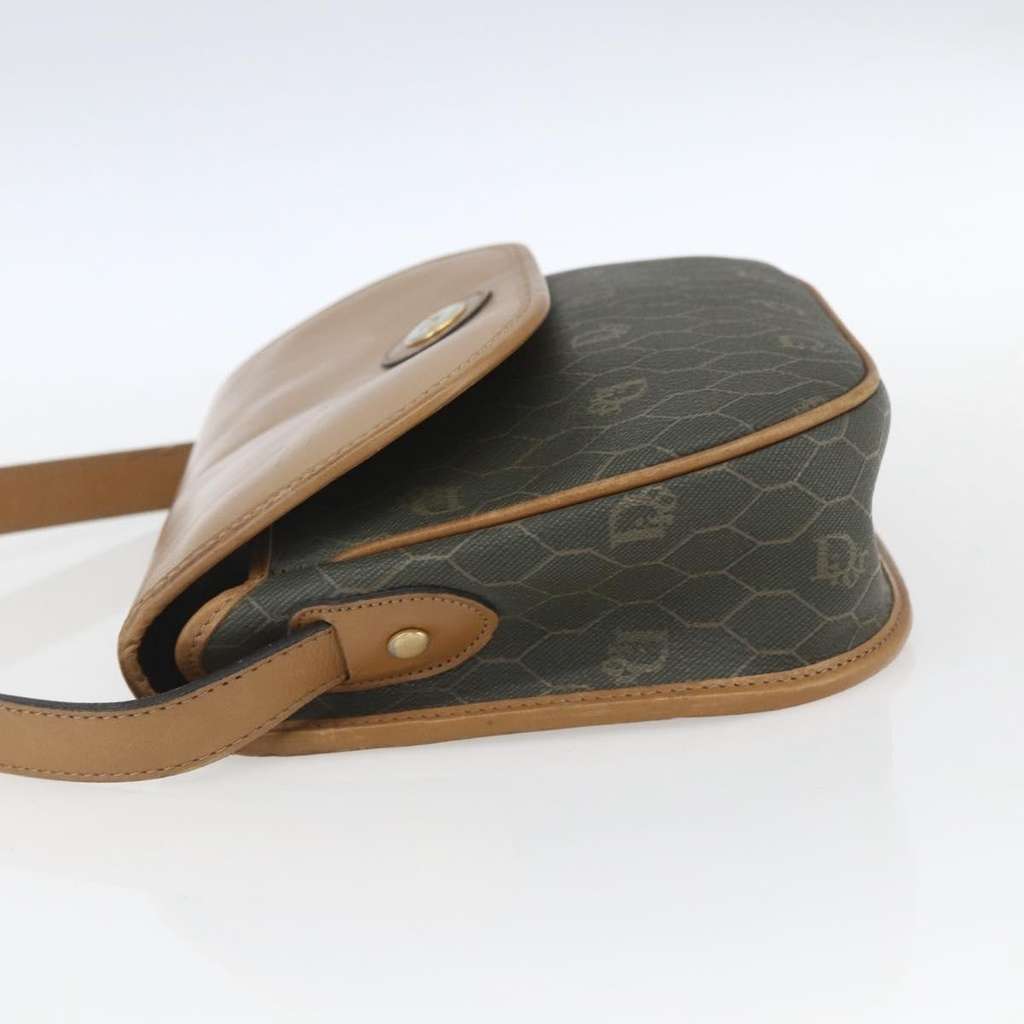 Christian Dior Vintage Honeycomb Flap Crossbody Bag Khaki Canvas Good condition - Inside View