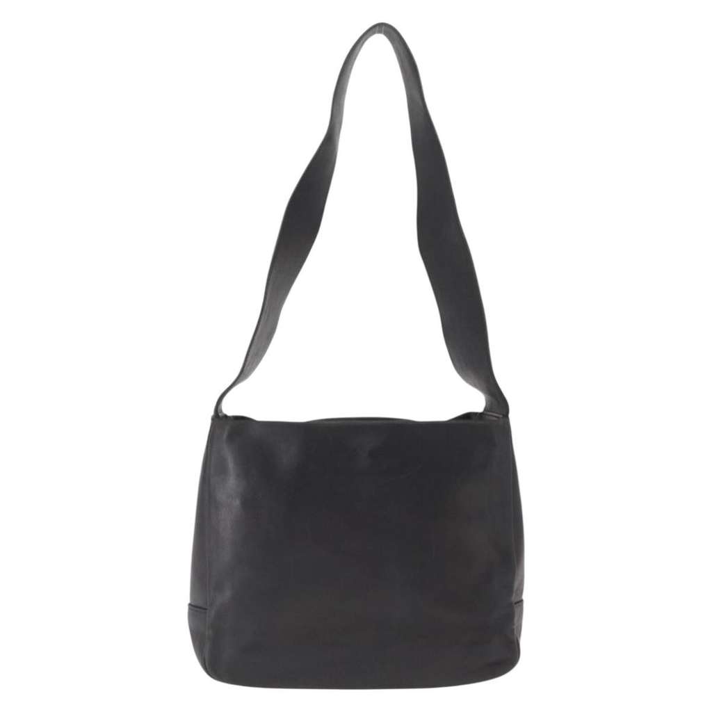 Salvatore Ferragamo Gancini Shoulder Bag Black Leather Good condition - Back View