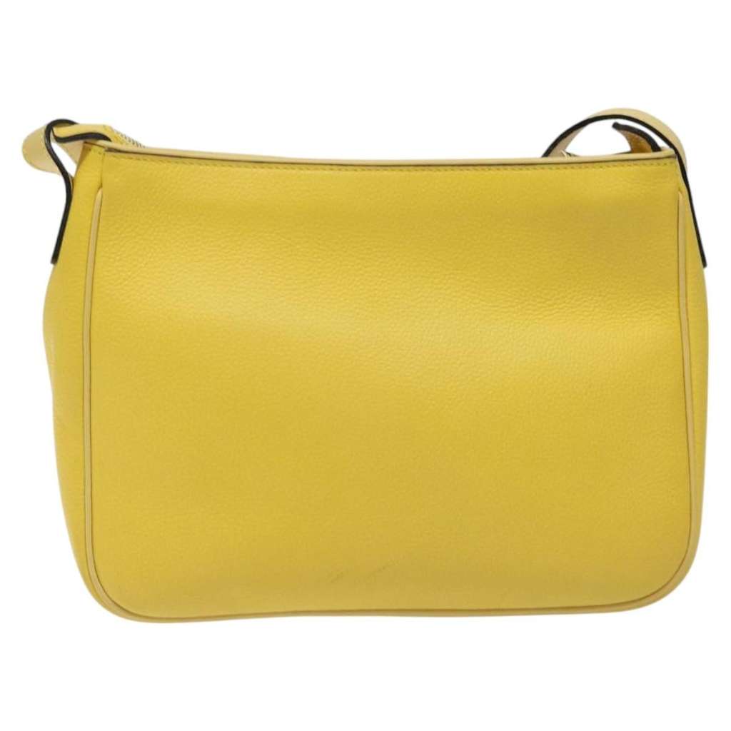 Celine Vintage Shoulder Bag Yellow Leather Good condition - Back View