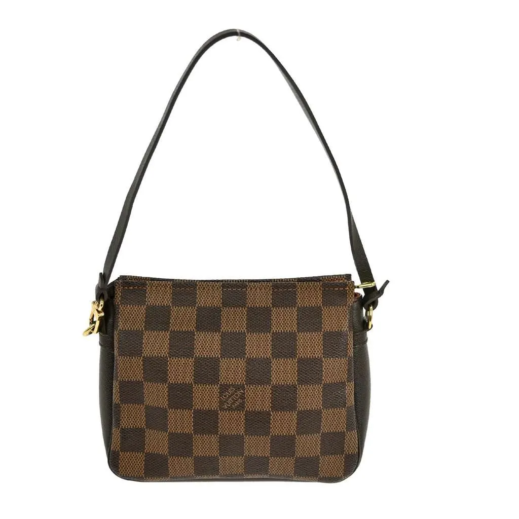 Louis Vuitton Trousse Make Up Bag Brown Canvas Good - Front View