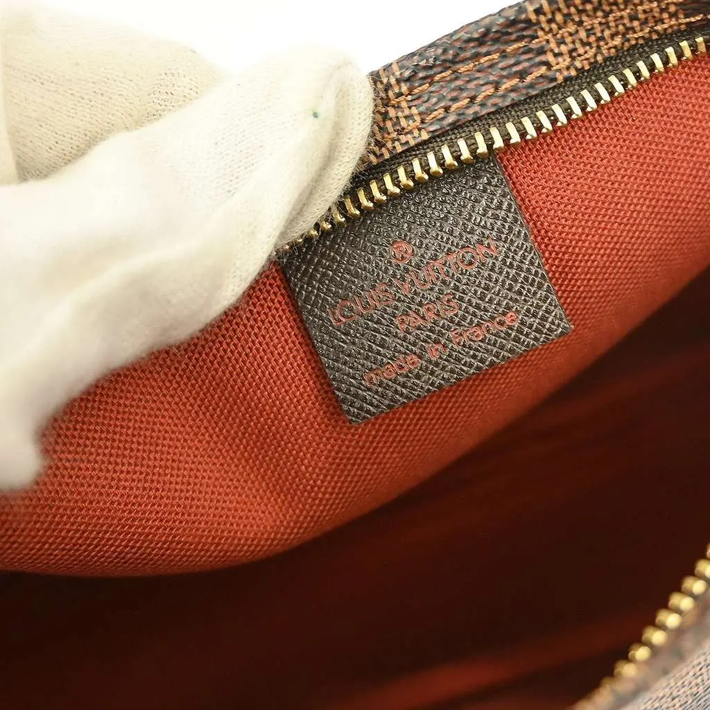 Louis Vuitton Trousse Make Up Bag Brown Canvas Good - Model View