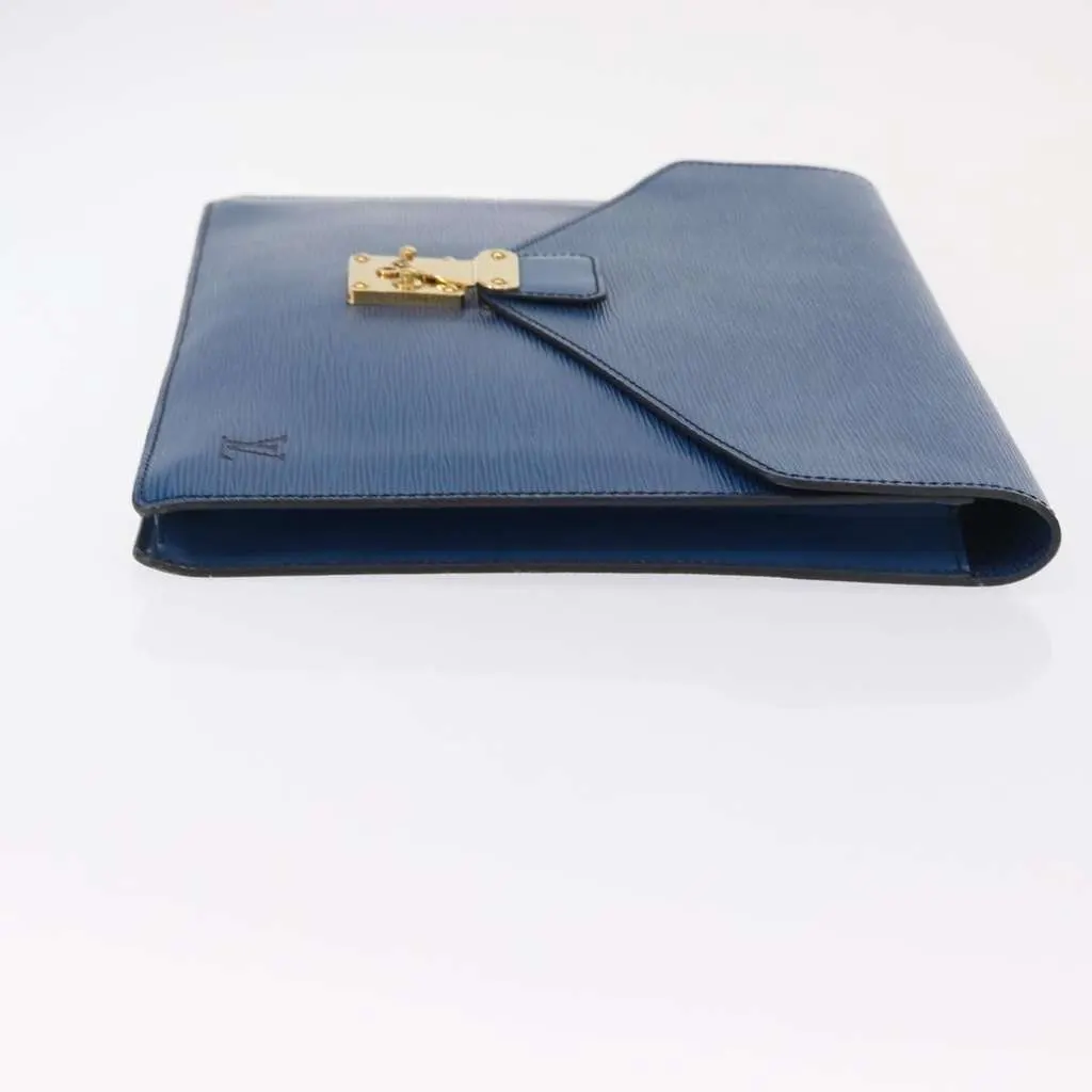 Louis Vuitton Porte-Documents Senateur Bag Blue Leather Good - Inside View